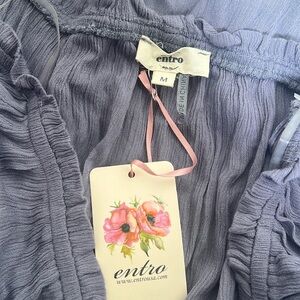 NWT Entro High Low Midi Dress Purple Grey Size M